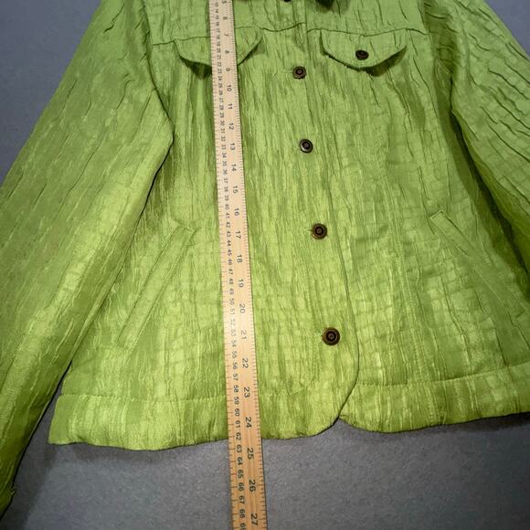 Green Lightweight Textured Jacket Medium Fairy Garden Witchy Statement Capsule - Picture 4 of 4